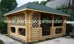 Gartenpavillon Holz Geschlossen mit festem Dach-12