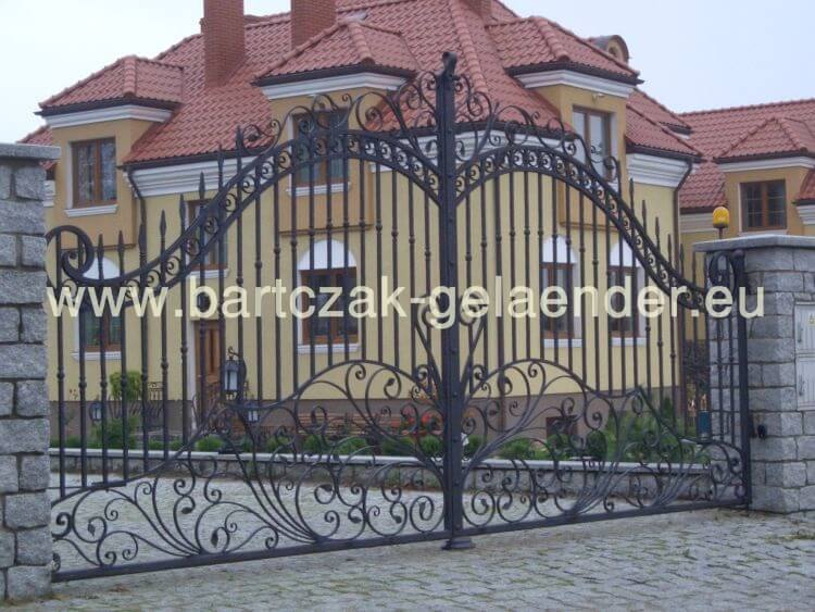 Gartentor Verzinkt Blickdicht Metall Schmiedeeisen Antrhazit Rundbogen
