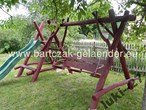 Rustic wooden swing with slide g-41
