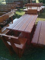 Garden furniture wood as a set rectangular