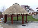 Garten Holzpavillon mit Schilfrohrdächer, Gartenpavillon mit Strohdäcger