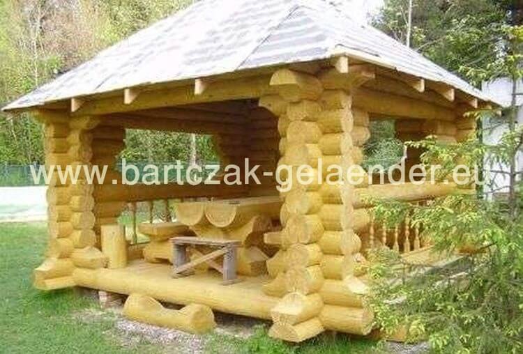 Gartenpavillon Holz Geschlossen mit festem Dach-1